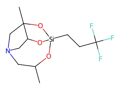 3,7-Dimethyl-1-(3,3,3-trifluoropropyl)-2,8,9-trioxa-5-aza-1-silabicyclo(3.3.3)undecane structure