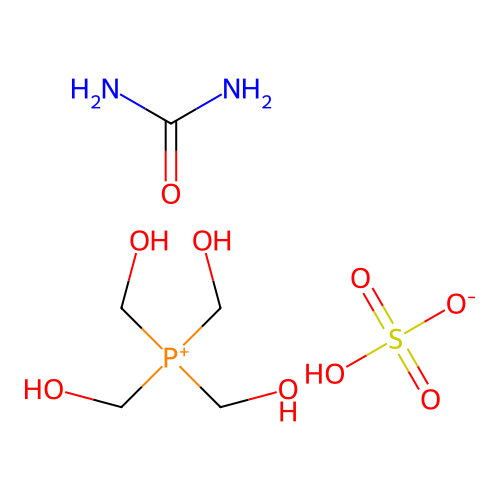 Hydrogen sulfate;tetrakis(hydroxymethyl)phosphanium;urea structure