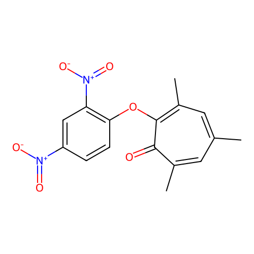 2-(2,4-Dinitrophenoxy)-3,5,7-trimethylcyclohepta-2,4,6-trien-1-one structure