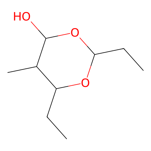1,3-Dioxan-4-ol, 2,6-diethyl-5-methyl- structure
