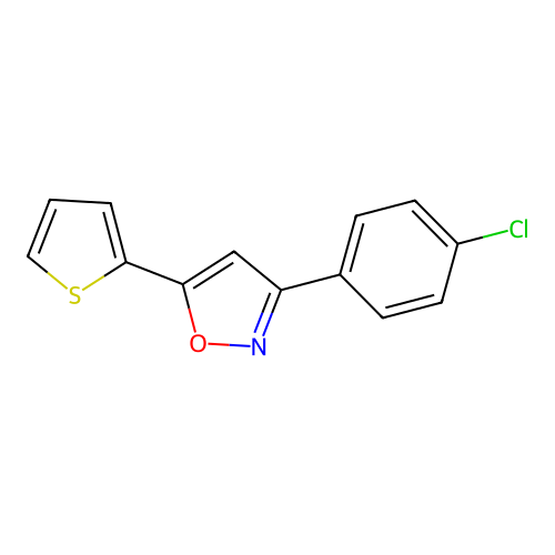 3-(4-Chlorophenyl)-5-thiophen-2-yl-1,2-oxazole structure