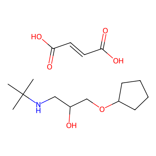 2-Propanol, 1-cyclopentyloxy-3-(tert-butylamino)-, maleate structure