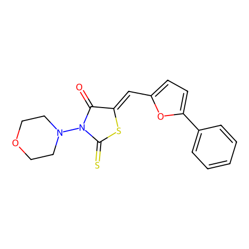 (Z)-3-morpholino-5-((5-phenylfuran-2-yl)methylene)-2-thioxothiazolidin-4-one structure