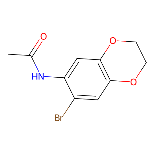 N-(6-bromo-2,3-dihydro-1,4-benzodioxin-7-yl)acetamide structure