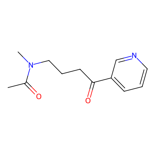 N-methyl-N-(4-oxo-4-pyridin-3-ylbutyl)acetamide structure
