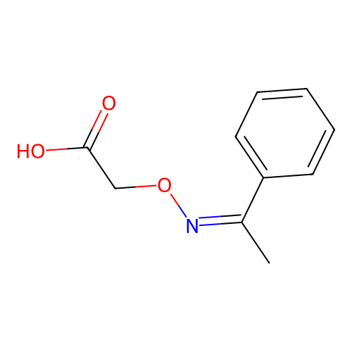 Acetophenone, O-(carboxymethyl)oxime structure