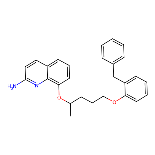 8-[5-(2-Benzylphenoxy)pentan-2-yloxy]quinolin-2-amine structure