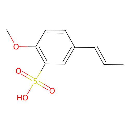 2-methoxy-5-[(E)-prop-1-enyl]benzenesulfonic acid structure