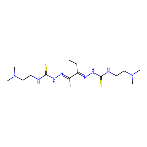 (3E,5E)-N-[2-(Dimethylamino)ethyl]-4-ethyl-5,12-dimethyl-8-sulfanylidene-2,3,6,7,9,12-hexaazatrideca-3,5-diene-1-thioamide structure