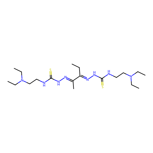 (3E,5E)-N-[2-(Diethylamino)ethyl]-4,12-diethyl-5-methyl-8-sulfanylidene-2,3,6,7,9,12-hexaazatetradeca-3,5-diene-1-thioamide structure