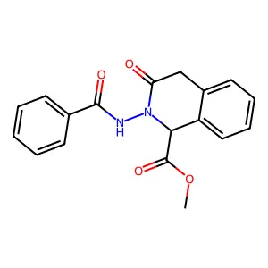 Methyl 2-benzamido-3-oxo-1,4-dihydroisoquinoline-1-carboxylate structure