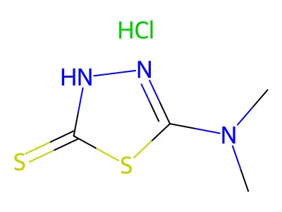 1,3,4-Thiadiazole-2-thiol, 5-dimethylamino-, hydrochloride structure