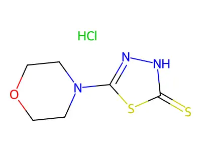 1,3,4-Thiadiazole-2-thiol, 5-morpholino-, hydrochloride structure