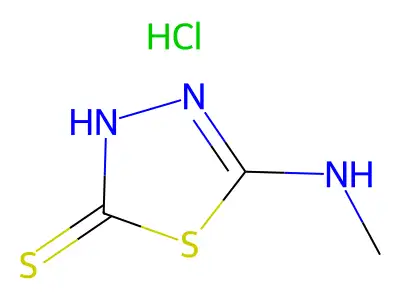 1,3,4-Thiadiazole-2-thiol, 5-(methylamino)-, hydrochloride structure