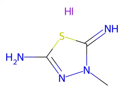 1,3,4-Thiadiazolium, 2,5-diamino-3-methyl-, iodide structure