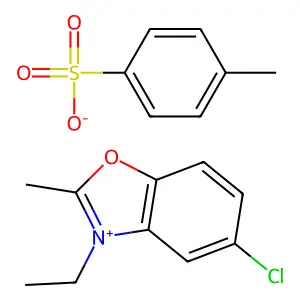 Benzoxazolium, 5-chloro-3-ethyl-2-methyl-, 4-methylbenzenesulfonate (1:1) structure
