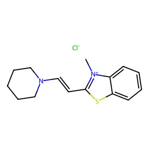 Benzothiazolium, 3-methyl-2-[2-(1-piperidinyl)ethenyl]-, chloride (1:1) structure