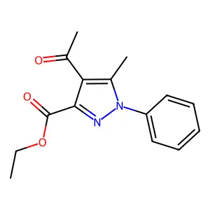 1H-Pyrazole-3-carboxylic acid, 4-acetyl-5-methyl-1-phenyl-, ethyl ester structure