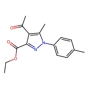 ethyl 4-acetyl-5-methyl-1-(4-methylphenyl)-1H-pyrazole-3-carboxylate structure
