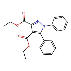 Diethyl 1,5-di(phenyl)pyrazole-3,4-dicarboxylate structure