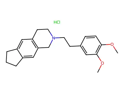 1H-Cyclopent(g)isoquinoline, 2,3,4,6,7,8-hexahydro-2-(2-(3,4-dimethoxyphenyl)ethyl)-, hydrochloride structure