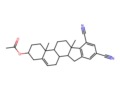 (7,9-dicyano-4a,6a-dimethyl-2,3,4,4b,5,6,11,11a,11b,12-decahydro-1H-indeno[2,1-a]phenanthren-2-yl) acetate structure