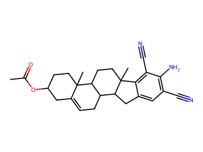 (8-amino-7,9-dicyano-4a,6a-dimethyl-2,3,4,4b,5,6,11,11a,11b,12-decahydro-1H-indeno[2,1-a]phenanthren-2-yl) acetate structure