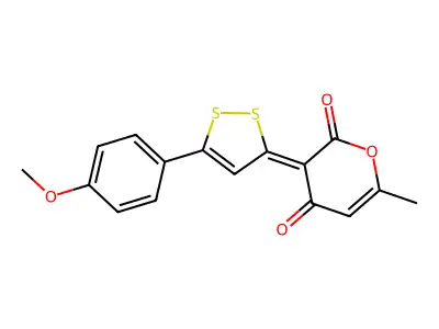 3-[5-(4-Methoxyphenyl)dithiol-3-ylidene]-6-methylpyran-2,4-dione structure