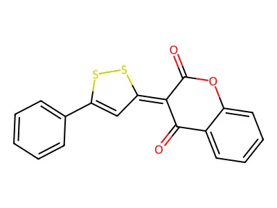 3-(5-Phenyldithiol-3-ylidene)chromene-2,4-dione structure