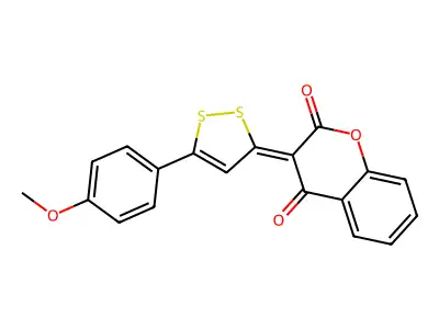 3-[5-(4-Methoxyphenyl)dithiol-3-ylidene]chromene-2,4-dione structure