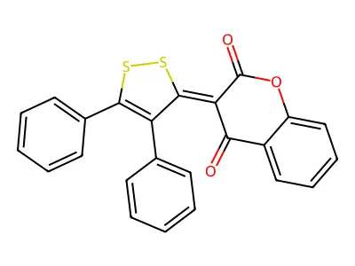3-(4,5-Diphenyldithiol-3-ylidene)chromene-2,4-dione structure