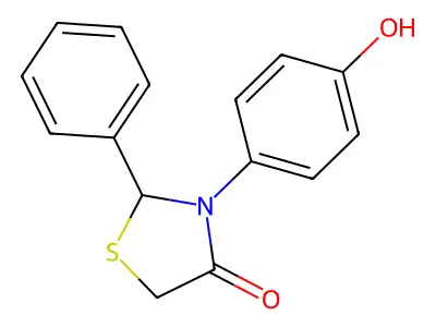 3-(4-Hydroxyphenyl)-2-phenyl-1,3-thiazolidin-4-one structure