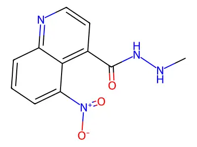 4-Quinolinecarboxylic acid, 5-nitro-, 2-methylhydrazide structure