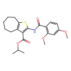 isopropyl 2-[(2,4-dimethoxybenzoyl)amino]-5,6,7,8-tetrahydro-4H-cyclohepta[b]thiophene-3-carboxylate structure