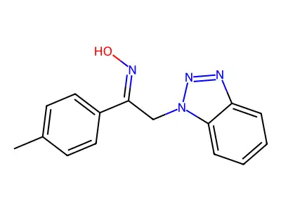 2-(1H-Benzotriazol-1-yl)-1-(4-methylphenyl)ethanone oxime structure