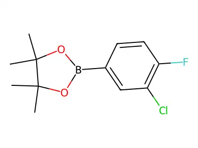 2-(3-Chloro-4-fluorophenyl)-4,4,5,5-tetramethyl-1,3,2-dioxaborolane structure
