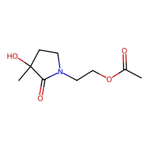 2-Pyrrolidinone, 1-[2-(acetyloxy)ethyl]-3-hydroxy-3-methyl- structure