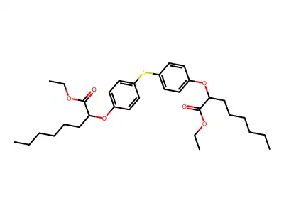 Octanoic acid, 2,2'-(thiobis(4,1-phenyleneoxy))bis-, diethyl ester structure