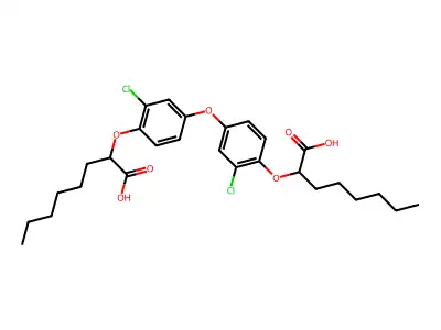 Octanoic acid, 2,2'-(oxybis((2-chloro-4,1-phenylene)oxy))bis- structure