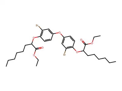 Octanoic acid, 2,2'-(oxybis((2-bromo-4,1-phenylene)oxy))bis-, diethyl ester structure