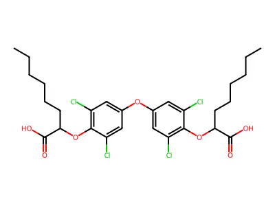 Octanoic acid, 2,2'-(oxybis((2,6-dichloro-4,1-phenylene)oxy)bis- structure