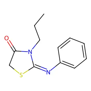 (2E)-2-(phenylimino)-3-propyl-1,3-thiazolidin-4-one structure