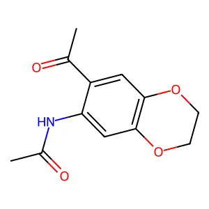 N-(7-acetyl-2,3-dihydro-1,4-benzodioxin-6-yl)acetamide structure