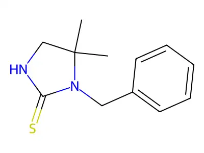 1-benzyl-5,5-dimethylimidazolidine-2-thione structure