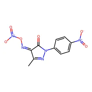 1H-Pyrazole-4,5-dione, 3-methyl-1-(4-nitrophenyl)-, 4-(O-nitrooxime) structure