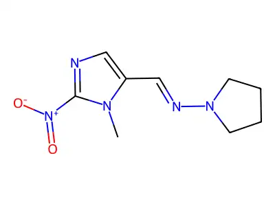 1-(3-methyl-2-nitroimidazol-4-yl)-N-pyrrolidin-1-ylmethanimine structure