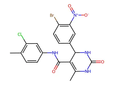 4-(4-bromo-3-nitrophenyl)-N-(3-chloro-4-methylphenyl)-6-methyl-2-oxo-3,4-dihydro-1H-pyrimidine-5-carboxamide structure