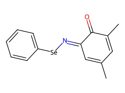 2,4-Dimethyl-6-phenylselanyliminocyclohexa-2,4-dien-1-one structure