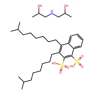Naphthalenedisulfonic acid, diisononyl-, compd. with 1,1'-iminobis(2-propanol) (1:2) structure