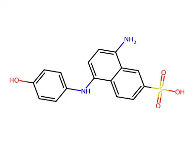 2-Naphthalenesulfonic acid, 8-amino-5-[(4-hydroxyphenyl)amino]- structure
